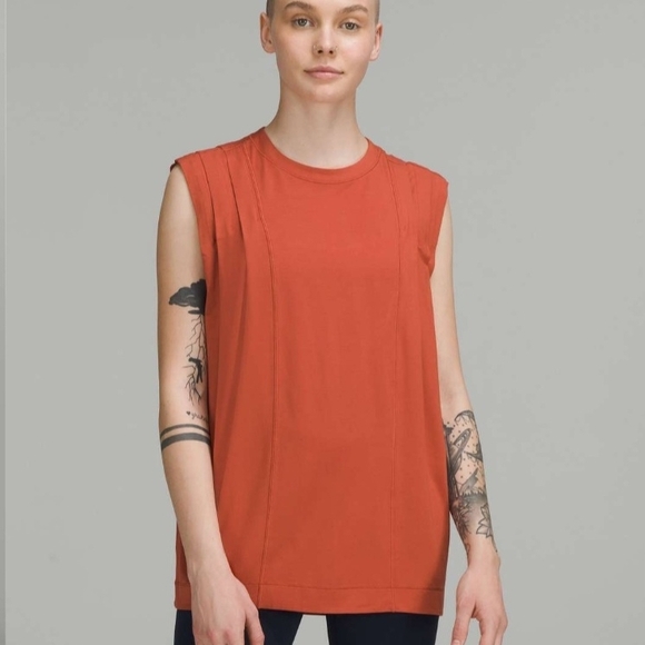 lululemon athletica Tops - LULULEMON MODAL PLEATED SHOULDER TANK TOP SIZE 14